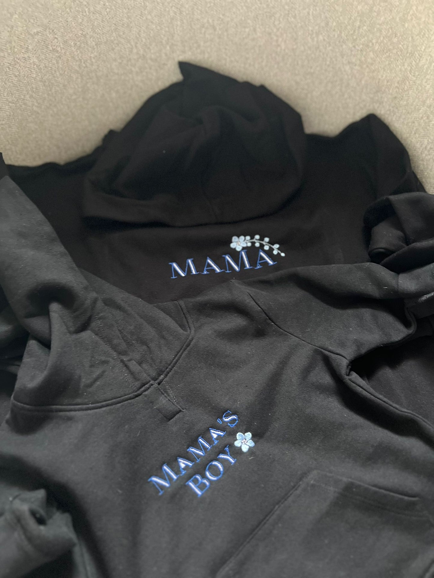 'Mama' and 'Mama's Boy' Embroidered set