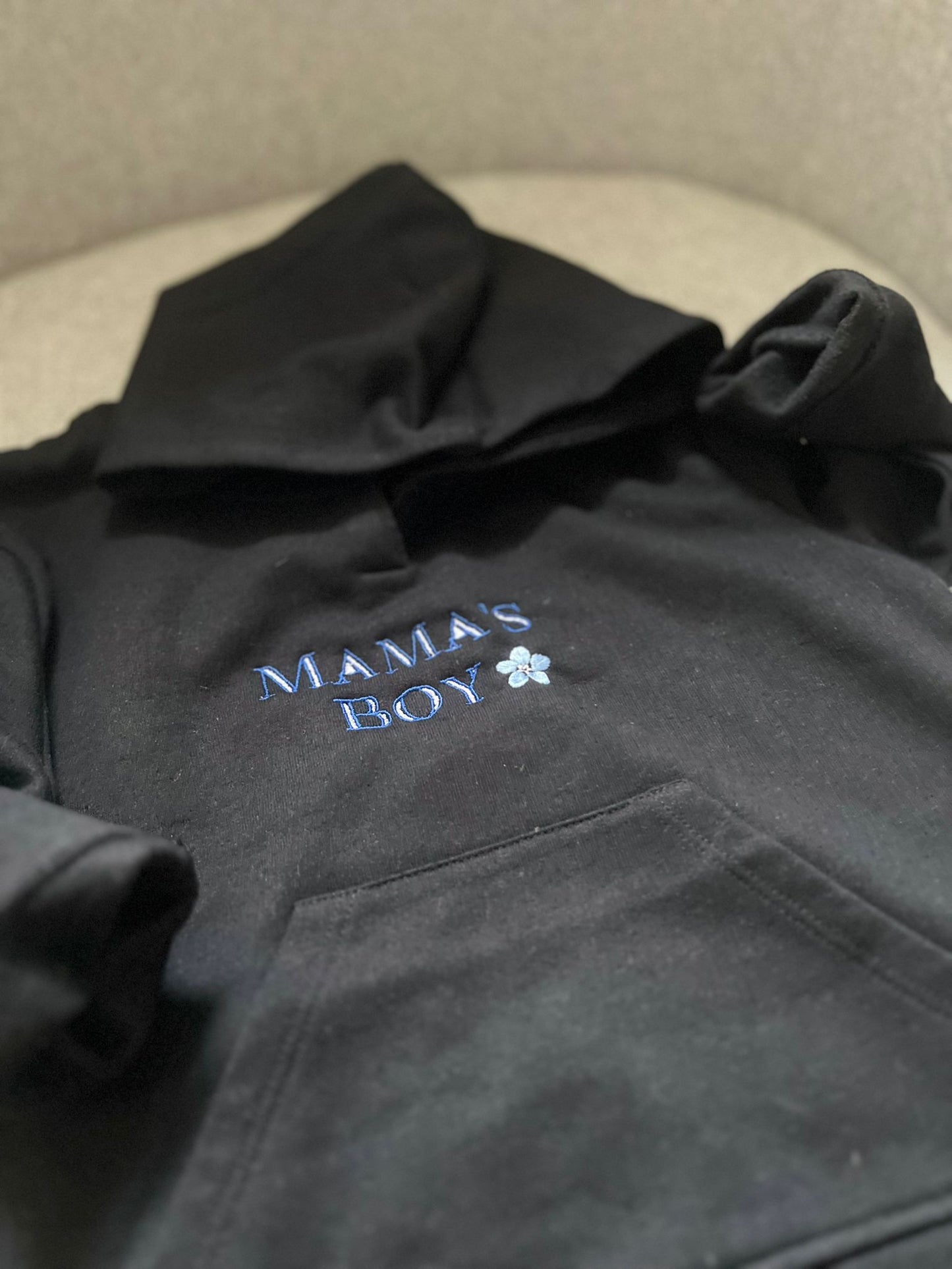 'Mama's Boy' Embroidered Hoodie