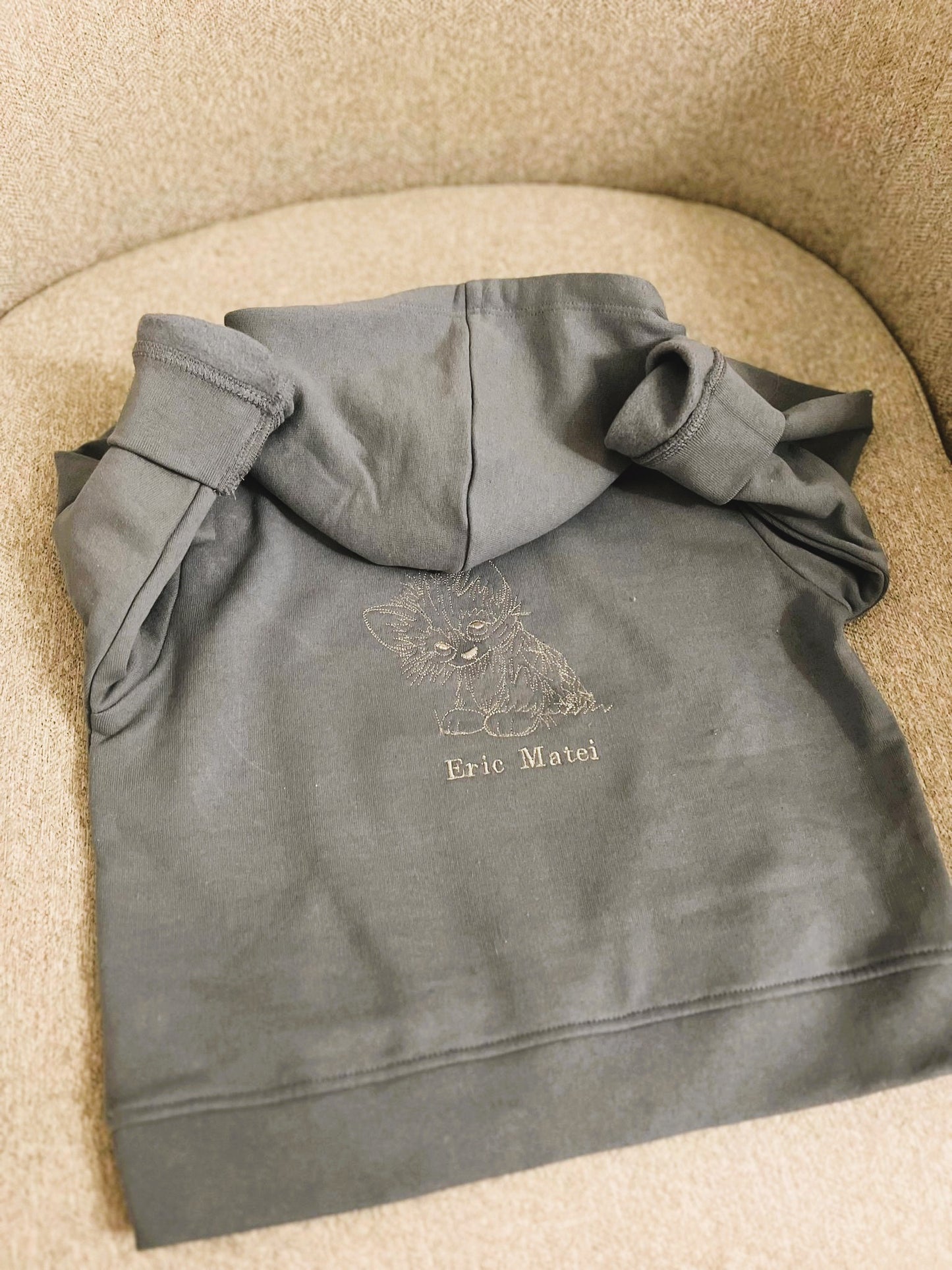 Cat Lover Embroidered Hoodie